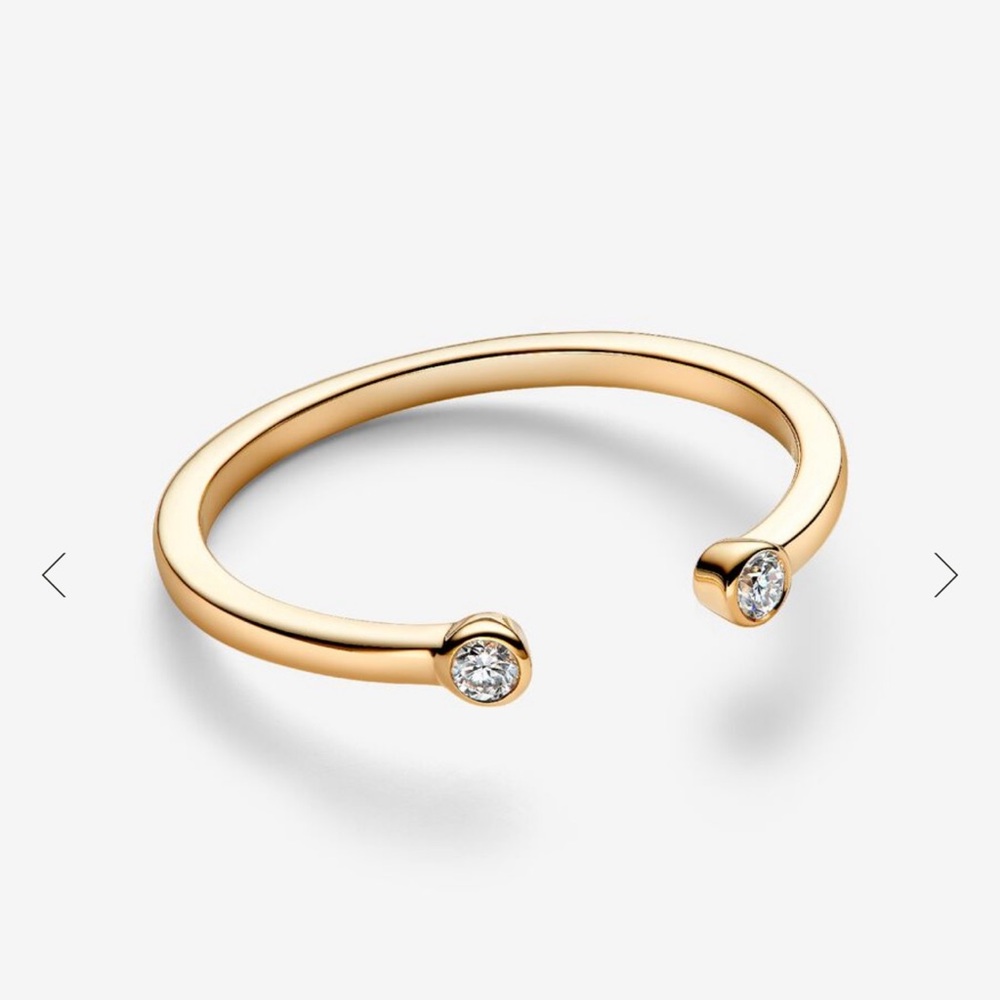 Pandora Era Bezel Lab-Grown Diamond Open Ring 0.07 ct TW, 14k gold